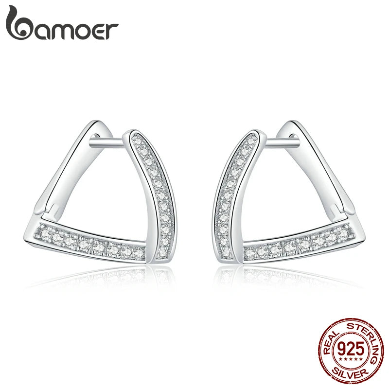 Silver Geometric Earrings Hypoallergenic SCE975