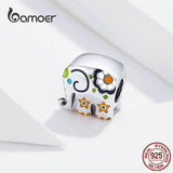 Elephant Silver 925 Jewelry Charm Enamel Animal Guardian Beads BSC095