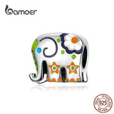 Elephant Silver 925 Jewelry Charm Enamel Animal Guardian Beads BSC095