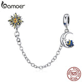 Sun Moon Safety Chain Stopper Charm for Bracelets DIY Jewelry