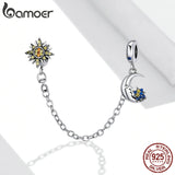 Sun Moon Safety Chain Stopper Charm for Bracelets DIY Jewelry