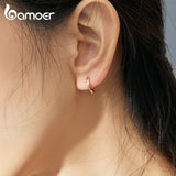 Sterling Silver Tiny Hoop Earrings for Women