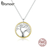 Tree of Life Pendant Necklace Women Silver 925 Family Chain Collar SCN367