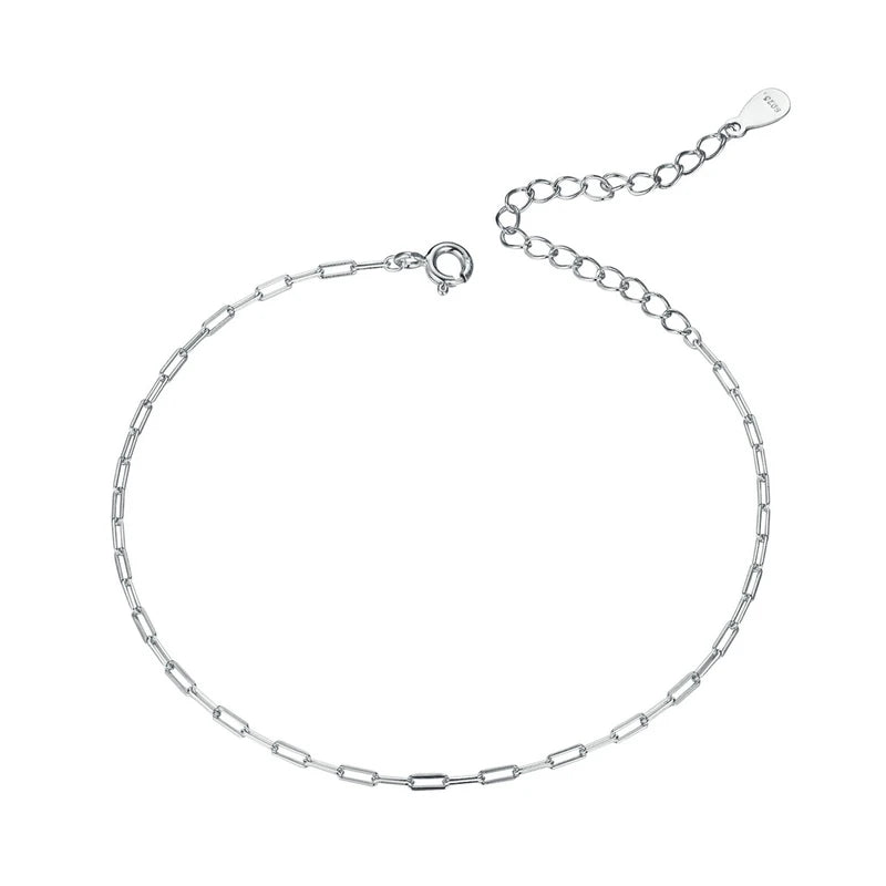 Two Colors 925 Silver Bracelet Cable Chain Hollow Link SCB221