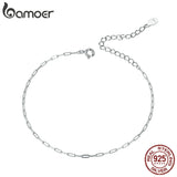 Two Colors 925 Silver Bracelet Cable Chain Hollow Link SCB221