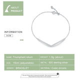 Geometric Silver Bracelet with Clear CZ Chain for Women