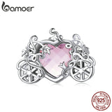 Valentine 925 Silver Charm Dress Clock Zirconia Heart Beads BSC406