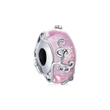 Valentine 925 Silver Charm Dress Clock Zirconia Heart Beads BSC406