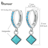925 Silver Turquoise Drop Earrings for Women