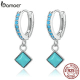 925 Silver Turquoise Drop Earrings for Women