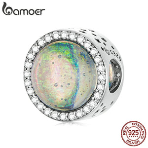 925 Sterling Silver Round Charm Pendant DIY Making Bracelet Women Jewelry Gift