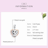 Bamoer Cute Puppy 925 Sterling Silver Charm for DIY Bracelet SCC1611