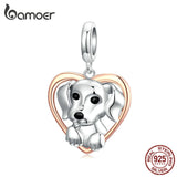 Bamoer Cute Puppy 925 Sterling Silver Charm for DIY Bracelet SCC1611