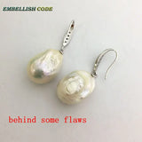 Baroque Pearl Hook Earrings Flameball Plus Size Natural Freshwater Pearls