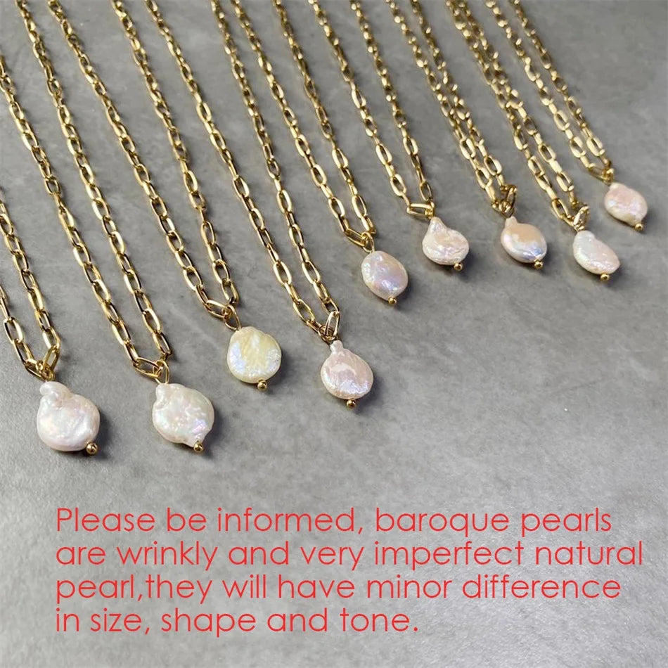 Vintage Baroque Pearl Pendant Choker Necklace