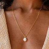 Vintage Baroque Pearl Pendant Choker Necklace
