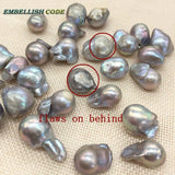 Gray Baroque Pearl Stud Earrings - Lustrous Flameball Freshwater Pearls