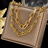 Titanium Stainless Street Knot Clavicle Chain Necklace