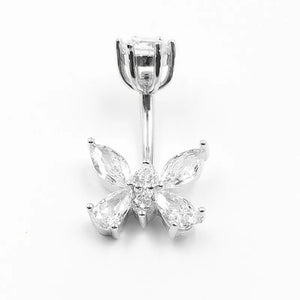 925 Silver Navel Piercing Butterfly Belly Button Ring Body Jewelry