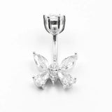 925 Silver Navel Piercing Butterfly Belly Button Ring Body Jewelry