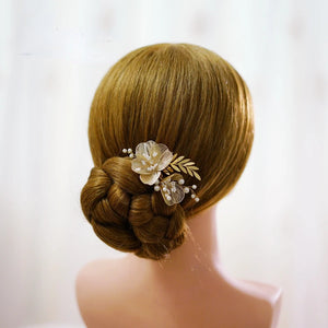 Metal Petals Side Hair Clip Bridal Hair Decor Wedding Jewelry
