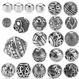316L Stainless Steel 2mm Small Hole Ball Beads Charm Metal Spacer Retro Beads
