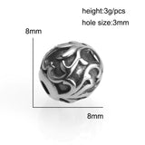 316L Stainless Steel 2mm Small Hole Ball Beads Charm Metal Spacer Retro Beads