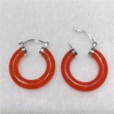 Purple Stone 925 Silver Earrings