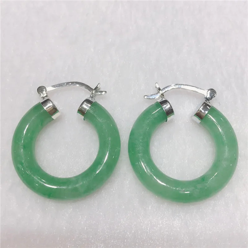 Purple Stone 925 Silver Earrings