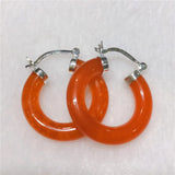 Purple Stone 925 Silver Earrings