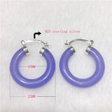 Purple Stone 925 Silver Earrings