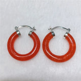 Purple Stone 925 Silver Earrings