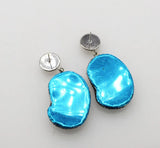 Shell Zircon Hook Earrings 45mm Natural Beauty Woman Carved Head