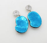 Shell Zircon Hook Earrings 45mm Natural Beauty Woman Carved Head