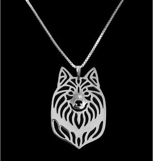 Hollow Pet Pendant Icelandic Sheepdog Necklace Women Charm Christmas Jewelry