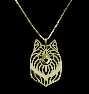 Hollow Pet Pendant Icelandic Sheepdog Necklace Women Charm Christmas Jewelry