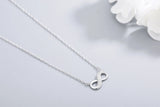 925S Silver Diamond Pendant Clavicle Necklace