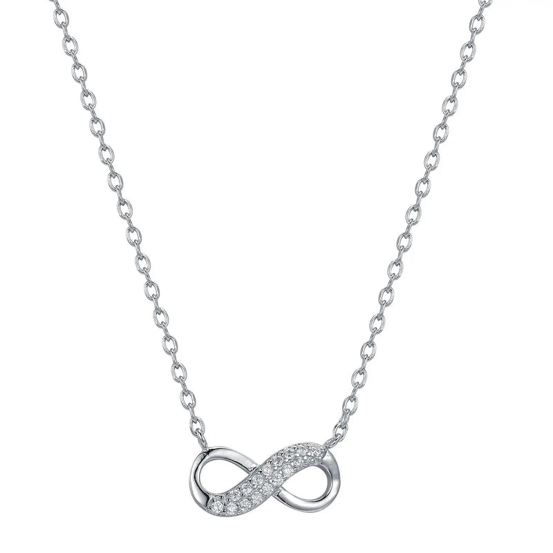 925S Silver Diamond Pendant Clavicle Necklace