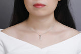 925S Silver Diamond Pendant Clavicle Necklace