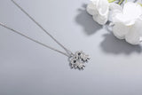 925S Silver Braid Double Girls Diamond Pendant Necklace