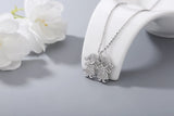 925S Silver Braid Double Girls Diamond Pendant Necklace