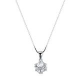 925S Silver Zircon Pendant Necklace - Elegant Box Chain for Women
