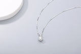 925S Silver Zircon Pendant Necklace - Elegant Box Chain for Women