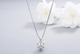 925S Silver Zircon Pendant Necklace - Elegant Box Chain for Women