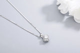 925S Silver Zircon Pendant Necklace - Elegant Box Chain for Women