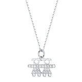 925S Silver Diamond Pendant Chain Necklace