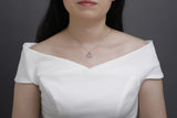 925S Silver Diamond Pendant Chain Necklace