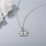 925S Silver Diamond Pendant Chain Necklace