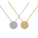 S925 Sterling Silver Round Pendant French Necklace