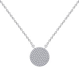 S925 Sterling Silver Round Pendant French Necklace